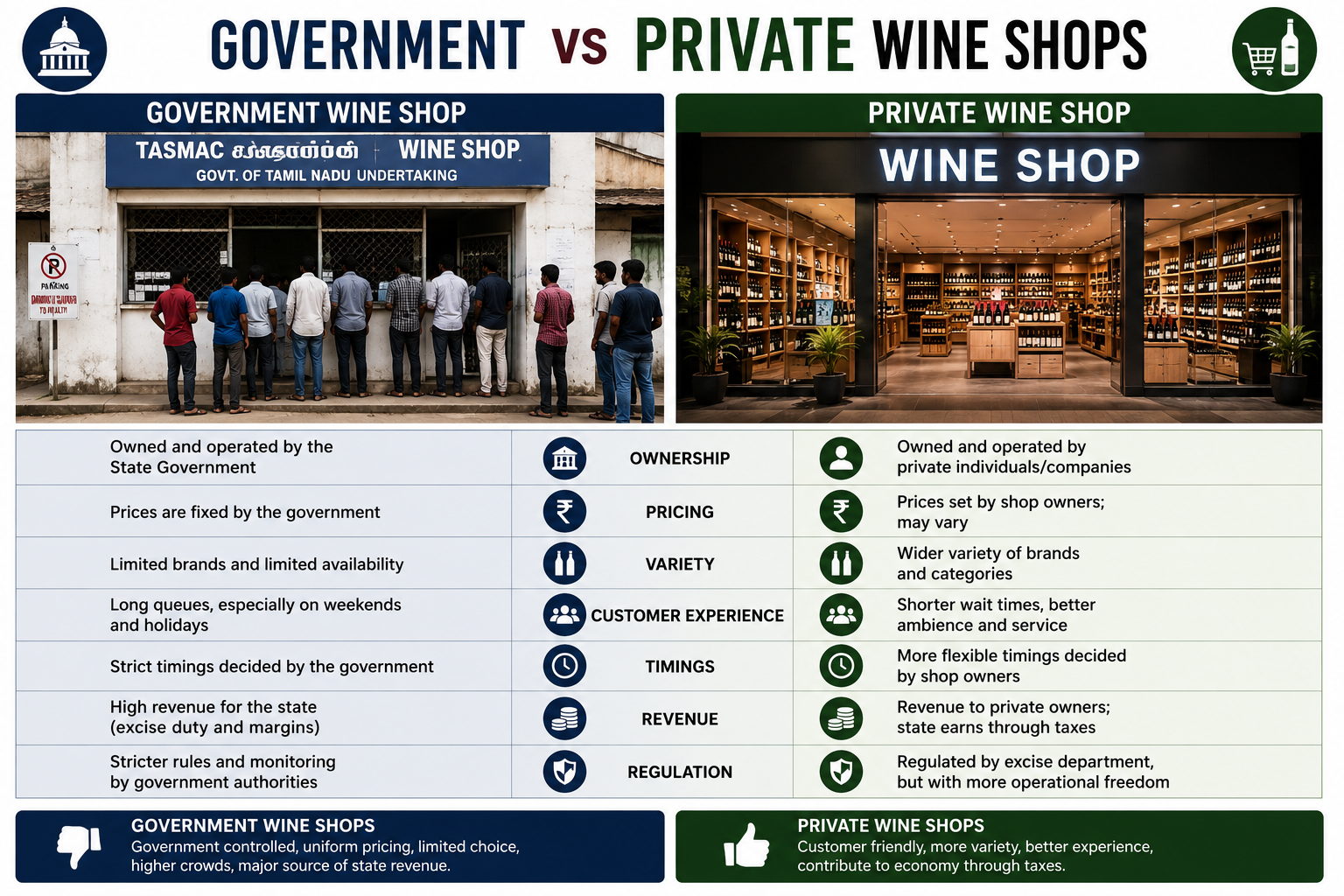 Government vs Private Wine Shops: What You Need to Know