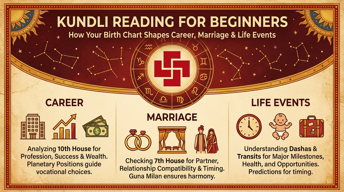 Kundli Reading for Beginners: How Your Birth Chart Shapes Career, Marriage & Life Events