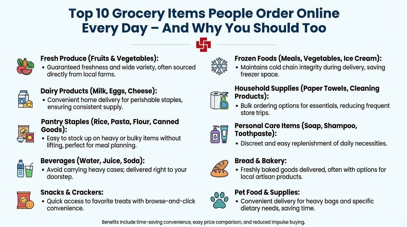 Top 10 Grocery Items People Order Online Every Day – And Why You Should Too