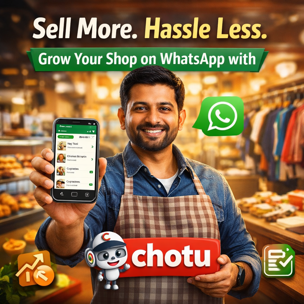Sell More. Hassle Less. Grow Your Shop on WhatsApp with chotu.