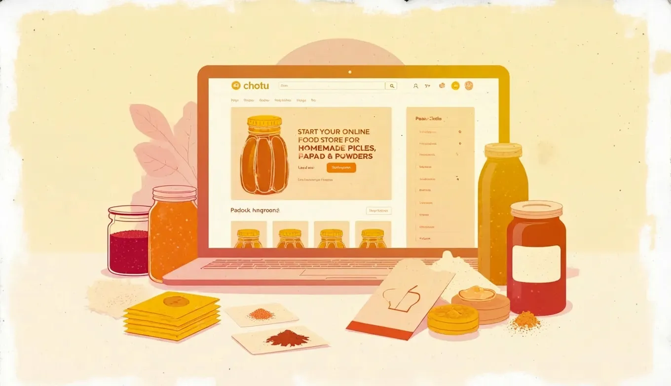 Start Your Online Food Store for Homemade Pickles, Papad & Powders with chotu